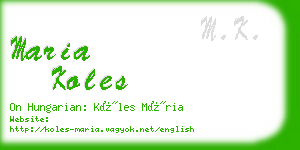 maria koles business card